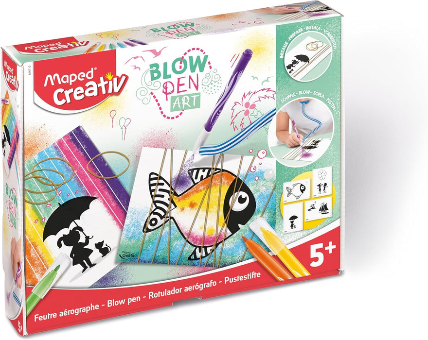 Maped Creativ Blow Art Colouring Felt Tip Pens, STRING ART, 22 Piece Set