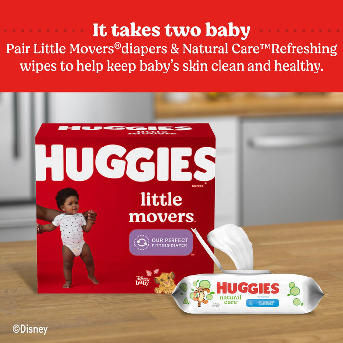 Huggies Natural Care Refreshing Baby Wipes with Cucumber & Green Tea Scent, 56 Wipes Flip-Top Pack