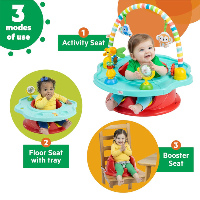 Bright Starts 3-in-1 SuperSeat Playful Paradise, Baby Activity Seat with Toys