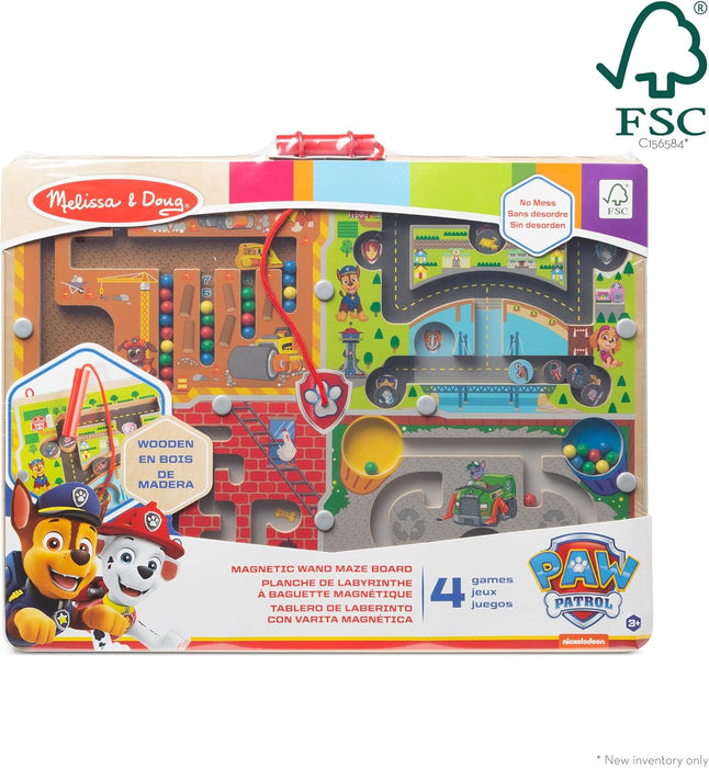 Melissa & Doug PAW Patrol Wooden 4-in-1 Magnetic Wand Maze Board