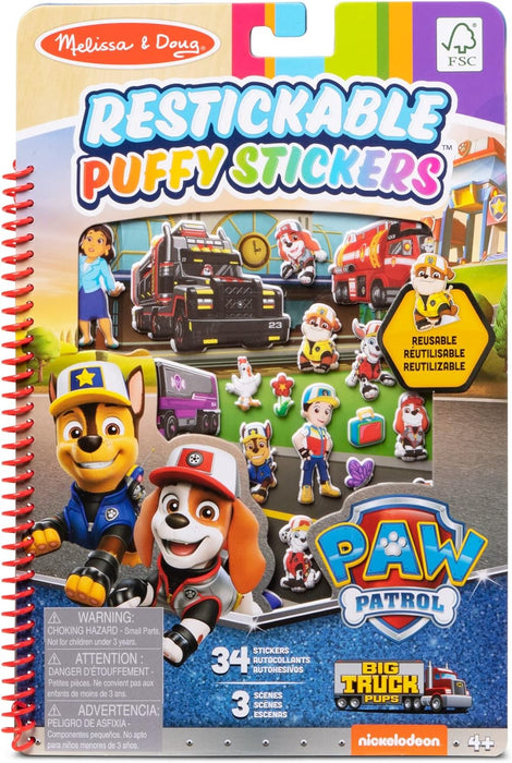 Melissa & Doug  PAW Patrol Restickable Puffy Stickers - Big Pup Trucks