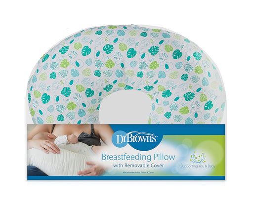 Dr. Brown's Breastfeeding Pillow with Removable Cover for Nursing Mothers, Machine Washable, Cotton Blend, Green - Preggy Plus