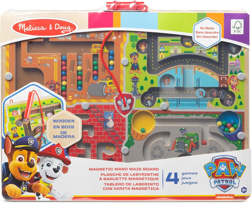 Melissa & Doug PAW Patrol Wooden 4-in-1 Magnetic Wand Maze Board