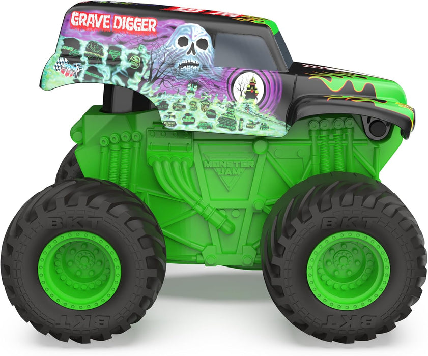 Monster Jam, 2-Pack Official Grave Digger and Megalodon Clip & Flip Monster Trucks