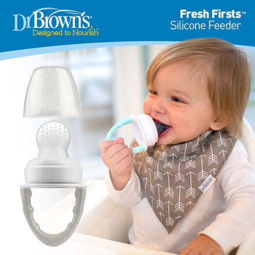 Dr. Brown's Fresh Firsts Silicone Feeder, Gray, One Size - Preggy Plus