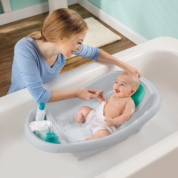 Ingenuity Comfy Clean Deluxe Newborn to Toddler Baby Bathtub, 3-in-1 with Removable Sling, Grey