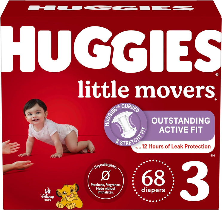 Huggies® Little Movers Diaper, Size 3, Giga Box, 68/pk