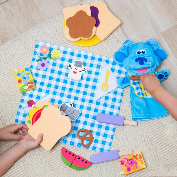 Melissa & Doug Blue’s Clues & You! Share with Blue Picnic Play Set with Hand Puppet