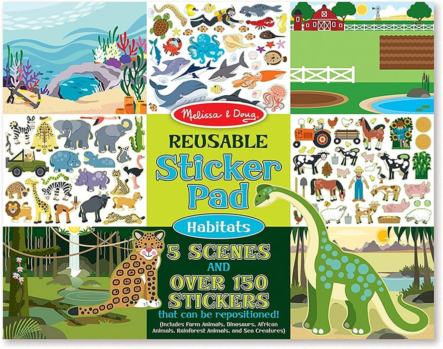 Melissa & Doug Reusable Sticker Pad: Habitats - 150+ Reusable Stickers