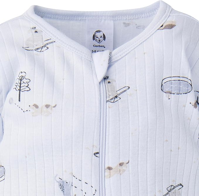 Gerber 2-Pack Neutral Baby Sleep n Play Pajamas, Newborn (645664 N01 NB2)