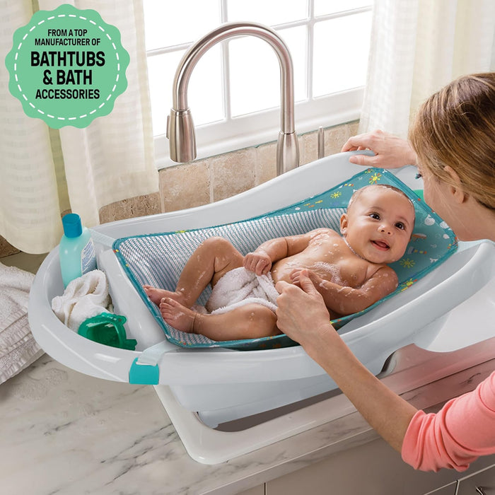 Ingenuity Comfy Clean Deluxe Newborn to Toddler Baby Bathtub, 3-in-1 with Removable Sling, Grey