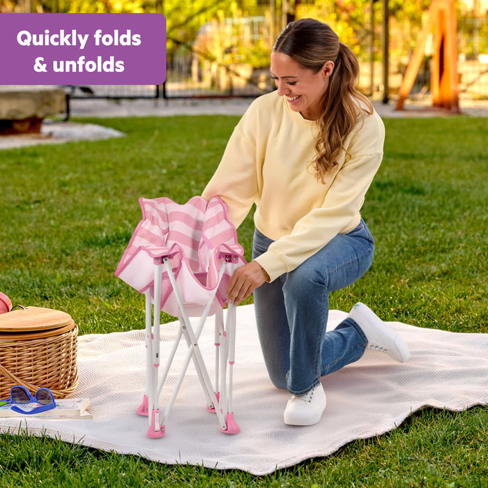 Bright Starts Pop 'N Chill Travel Seat, Pink Stripe