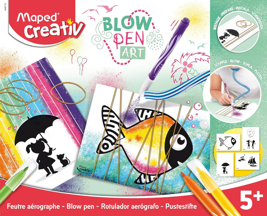 Maped Creativ Blow Art Colouring Felt Tip Pens, STRING ART, 22 Piece Set