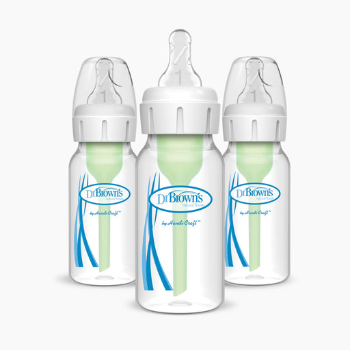 Dr. Brown's Natural Flow Narrow Options+ Anti-Colic Baby Bottles, 4oz, 3 Count - Preggy Plus