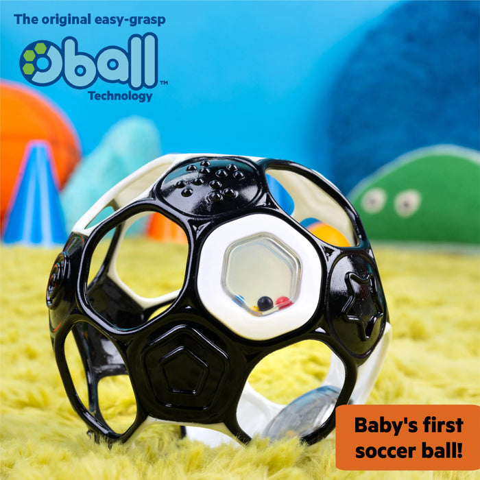 Bright Starts Grippin' Goals Rattle Ball - Black & White