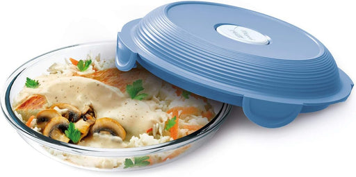 Maped Picnik Concept Adult Glass Lunch Plate, Storm Blue - Preggy Plus