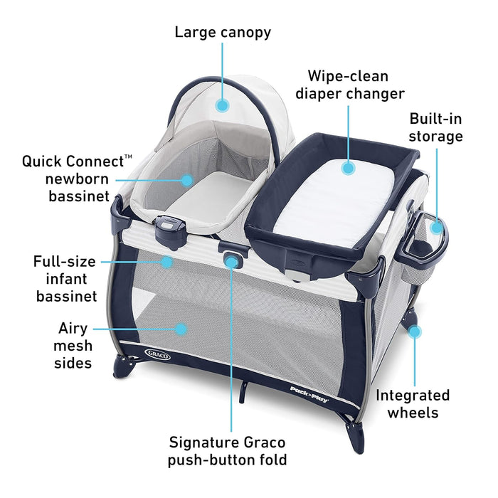 Graco Pack 'n Play® Quick Connect™ Portable Bassinet Playard - Alex - Preggy Plus