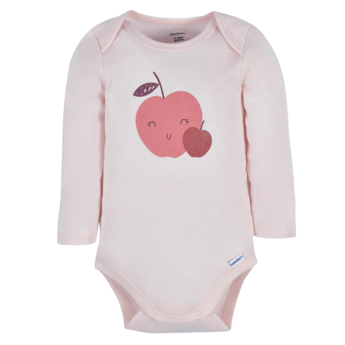 Gerber 3-Piece Baby Girls Apple Bouquets Onesies® Bodysuits and Pants Set, Newborn (934306Y G01 NB2) - Preggy Plus