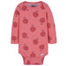 Gerber 3-Pack Baby Girls Apple Bouquets Long Sleeve Onesies® Bodysuits, Newborn (342306Y G02 NB3) - Preggy Plus