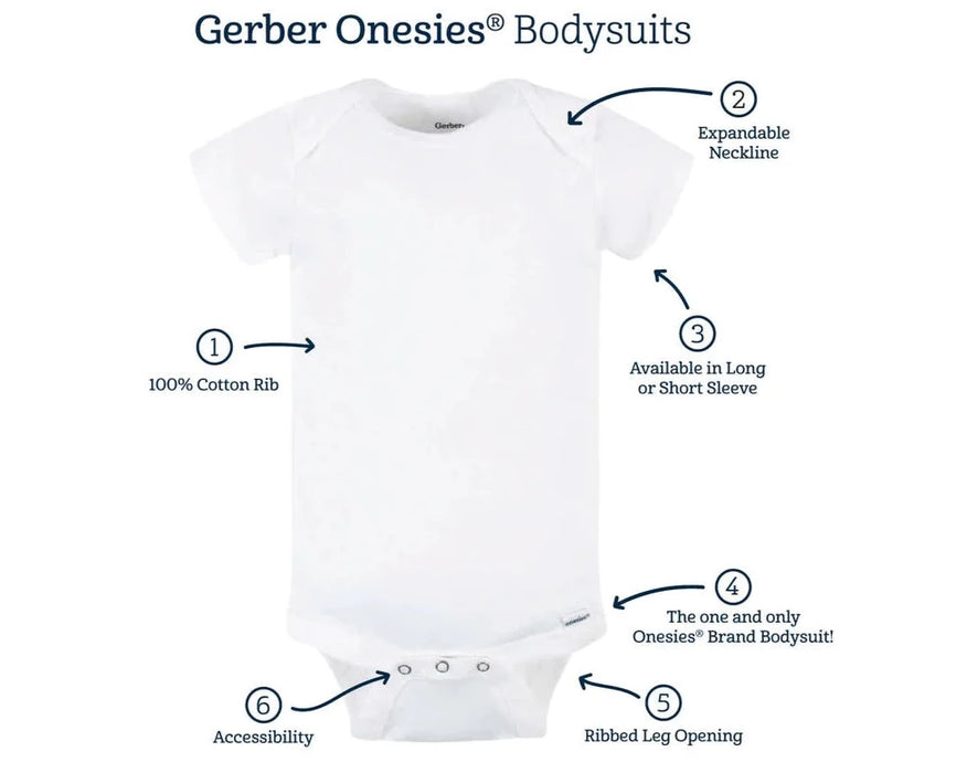 Gerber 3-Pack Baby Girls Apple Bouquets Long Sleeve Onesies® Bodysuits, 12 Months (342306Y G02 NB3 12M) - Preggy Plus