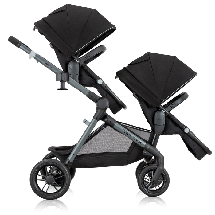 Evenflo Pivot Xpand Travel System with LiteMax Infant Car Seat - Ayrshire Black - Preggy Plus