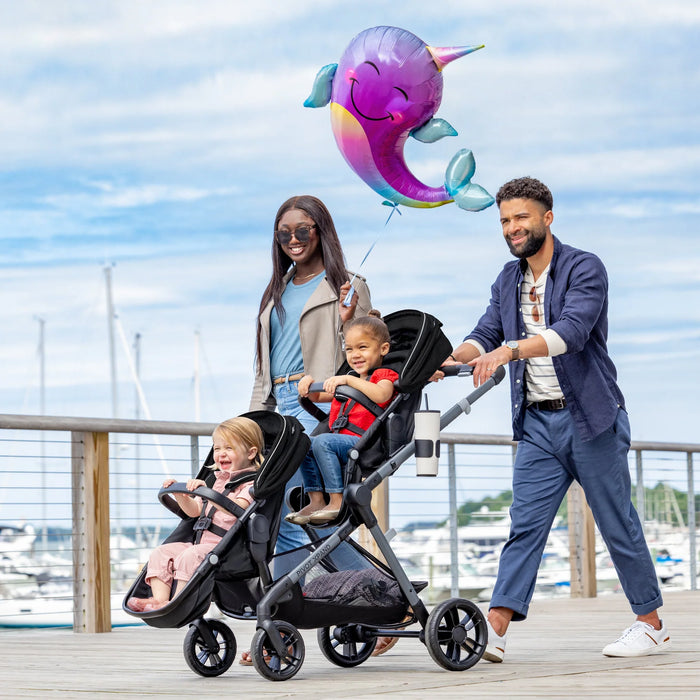 Evenflo Pivot Xpand Travel System with LiteMax Infant Car Seat - Ayrshire Black - Preggy Plus