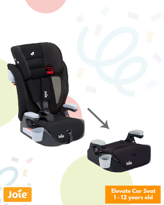 Joie Elevate™ Toddler to Booster Seat, 2-Toned Black (20lbs - 80lbs) - Black Dot