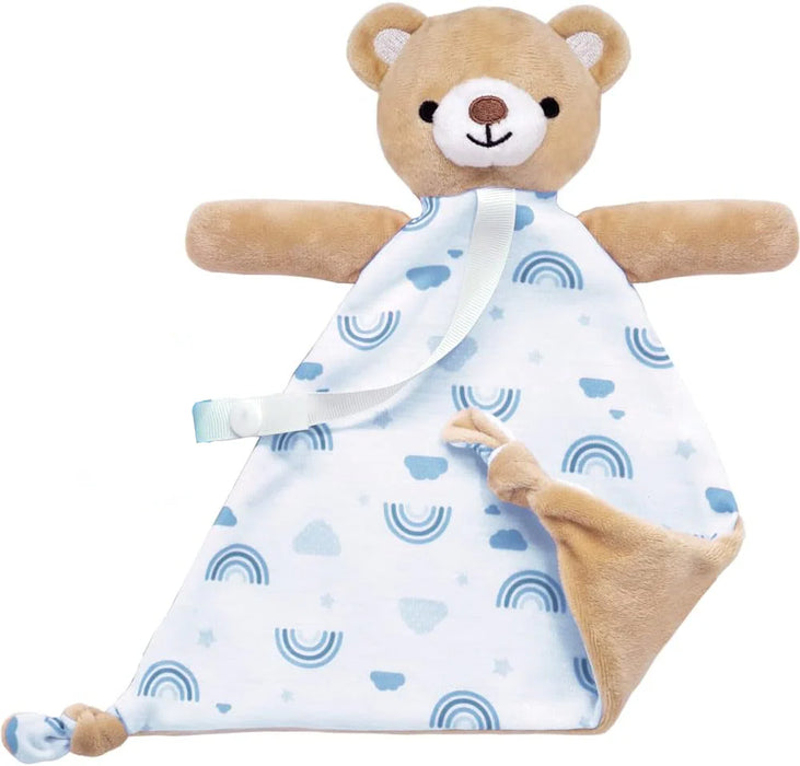 Buba Teddy Bear Blanket with Pacifier Clip - Blue - Preggy Plus