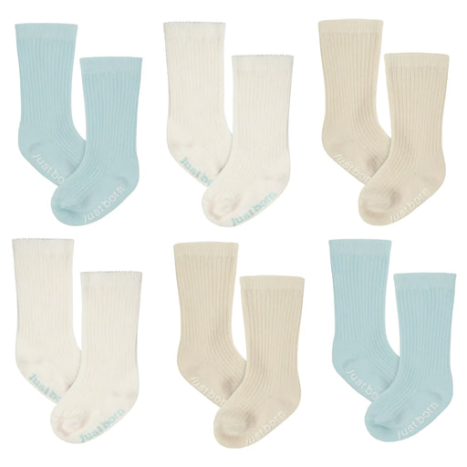 Gerber 6-Pack Baby Boys Blue Socks, 0 - 6 Months (1375461DA B01 0/6) - Preggy Plus