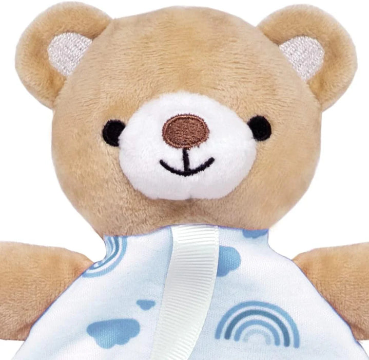 Buba Teddy Bear Blanket with Pacifier Clip - Blue - Preggy Plus