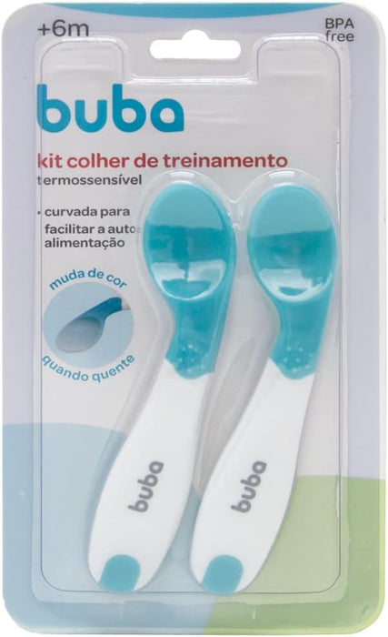 Buba 2-Pack Heat-Sensitive  Training Spoons - Blue - Preggy Plus