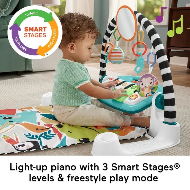Fisher-Price Glow and Grow Kick & Play Piano Gym (Updated Version) - Blue - Preggy Plus