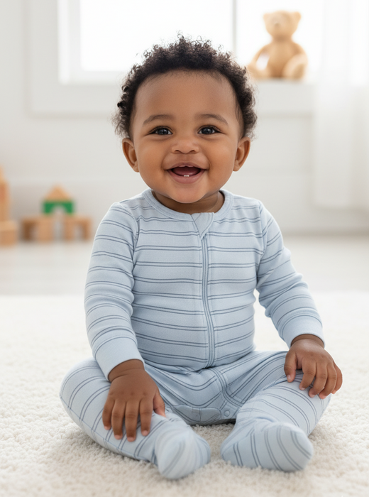 Gerber 2-Pack Boys Blue Stars Sleep n Play Pajamas, 6-9 Months (645665 B02 NB2 6-9M)