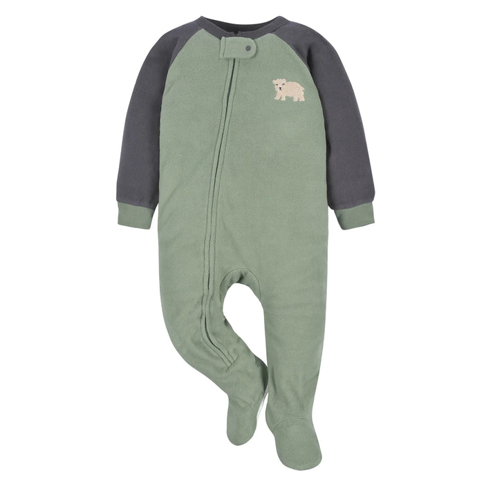 Gerber 2-Pack Baby & Toddler Boys Brown Bears Fleece Pajamas, 0 - 3 Months (552262Y B03 0/3) - Preggy Plus