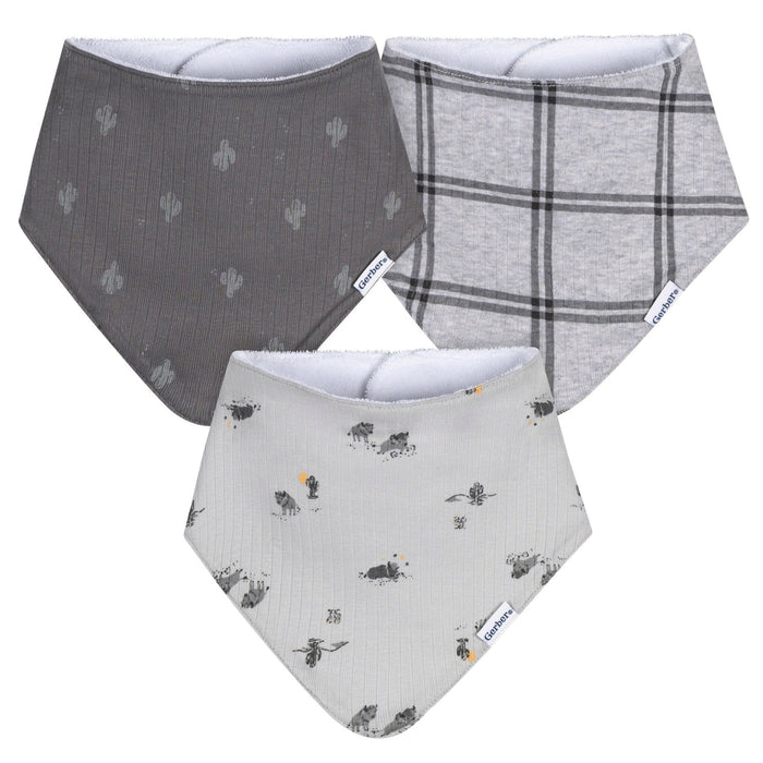 Gerber 3-Pack Baby Boys Buffalo Bandana Bib (645703 B01 OSZ) - Preggy Plus
