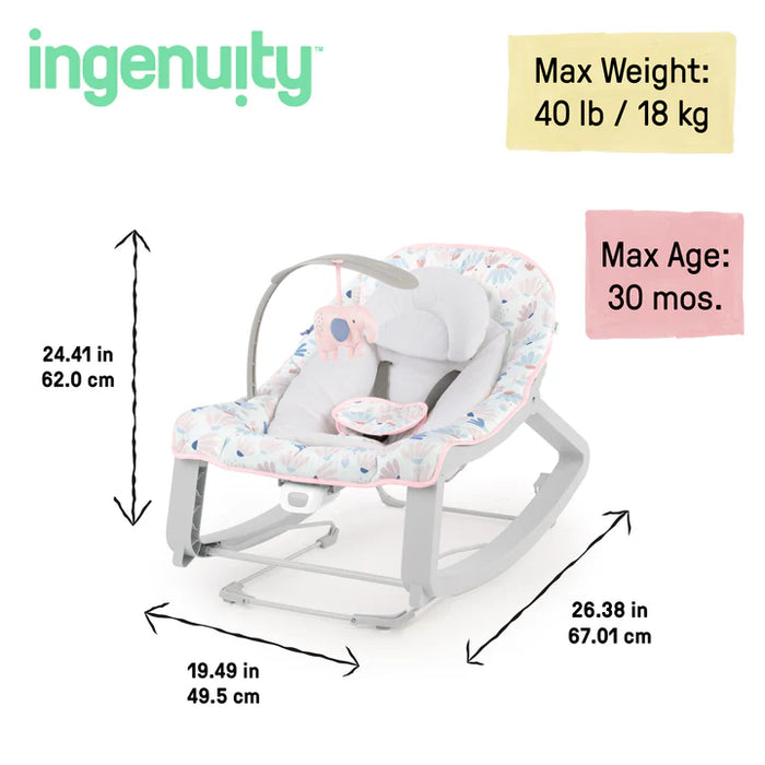 Ingenuity Keep Cozy 3-in-1 Grow with Me Bouncer & Rocker - Burst