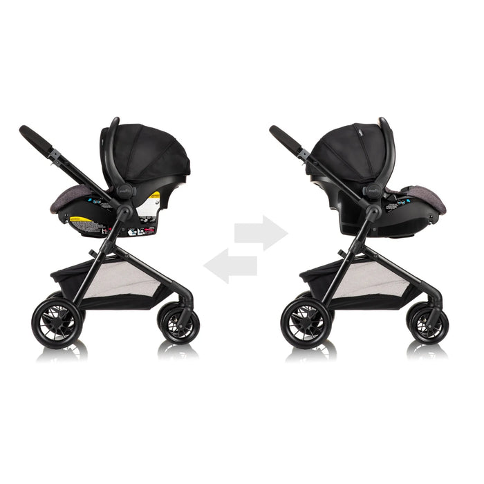 Evenflo Pivot Modular Travel System with LiteMax Infant Car Seat - Casual Gray - Preggy Plus