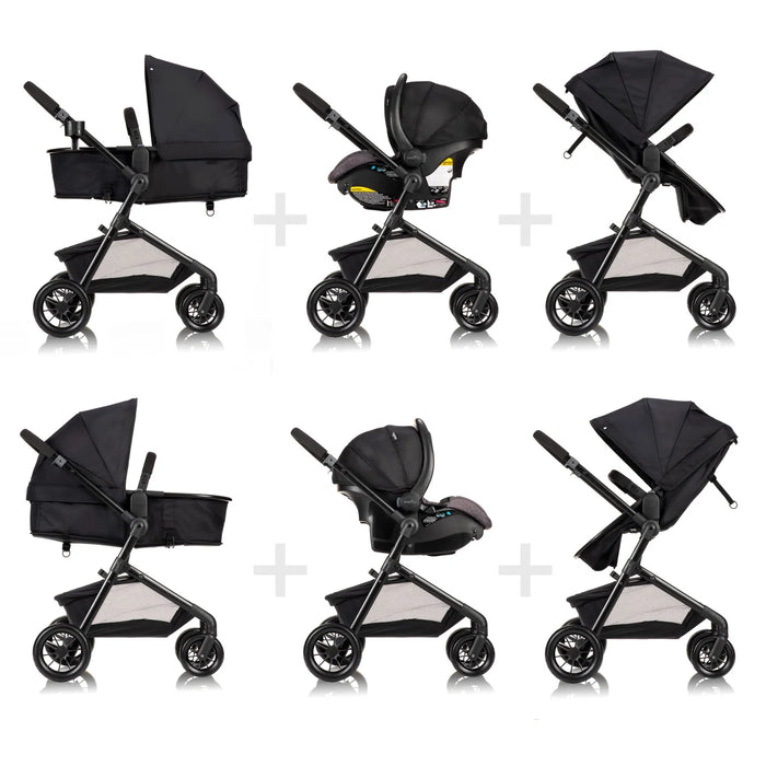 Evenflo Pivot Modular Travel System with LiteMax Infant Car Seat - Casual Gray - Preggy Plus