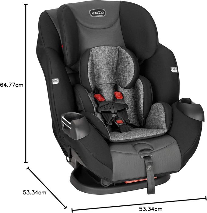 Evenflo Symphony Sport All-in-One Convertible Car Seat - Charcoal Shadow Black - Preggy Plus