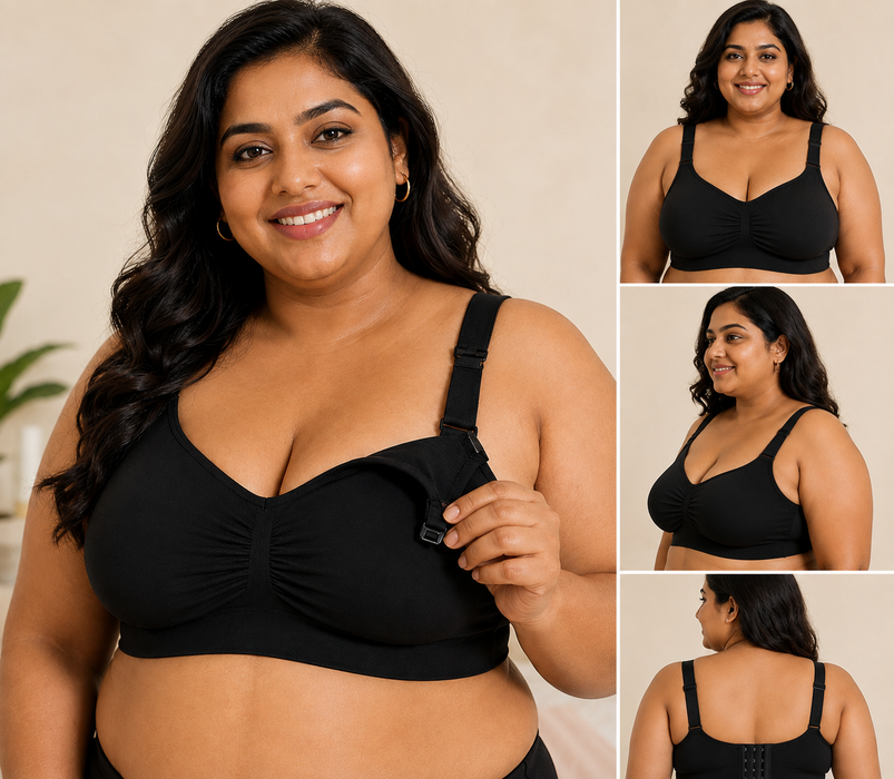 The ComfortFit Nursing Bra - Black/XXL