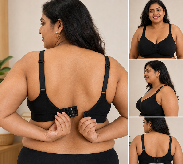 The ComfortFit Nursing Bra - Black/XXL
