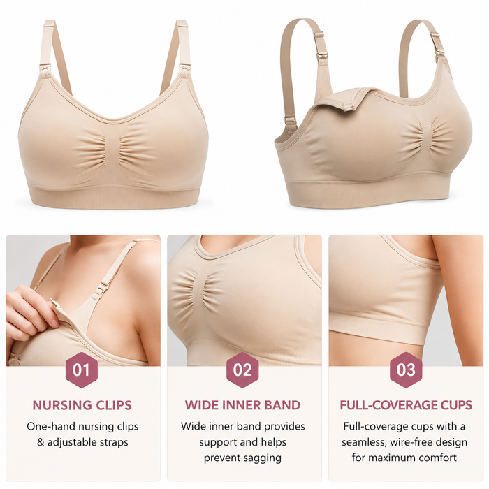 The ComfortFit Nursing Bra - Apricot/Medium