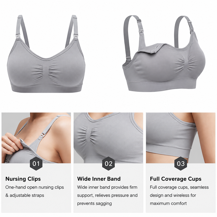 The ComfortFit Nursing Bra - Black/XXL