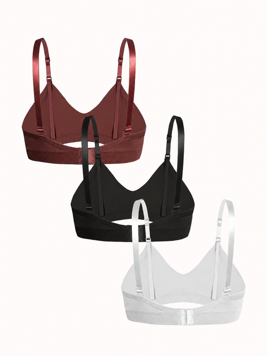 The ComfortFit Nursing Bra - XL, Set of 3 (Black, White, Wine Red)