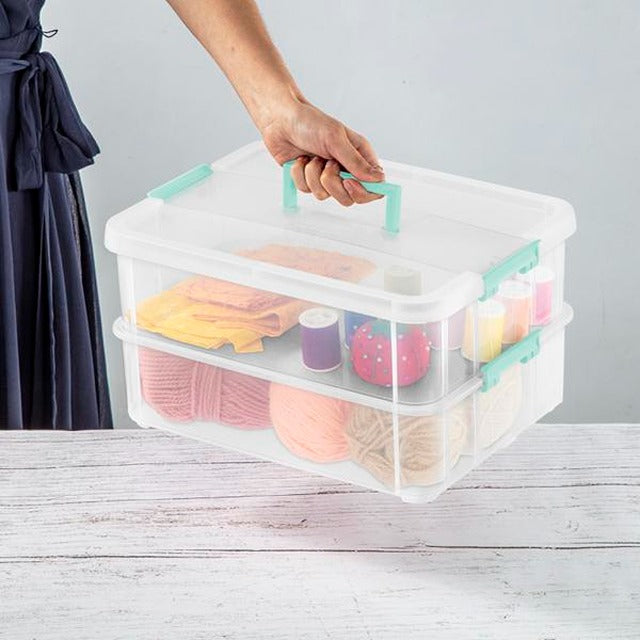 Sterilite Stack & Carry - 2 Handle Storage Container (Clear) - Preggy Plus