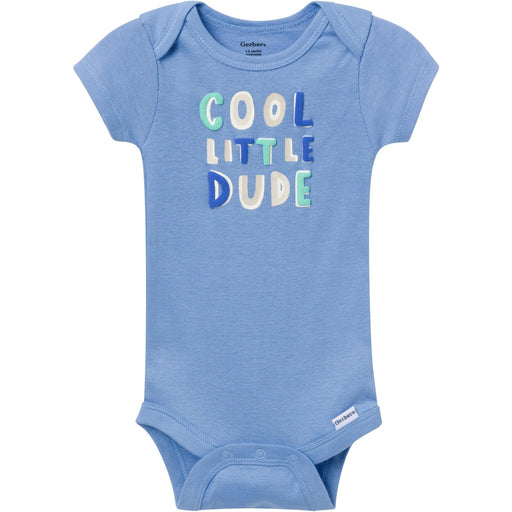 Gerber 2-Pack Baby Boys Cool Dude Short Sleeve Onesies® Bodysuits, 12 Months (625296 B01 NB5 12M) - Preggy Plus