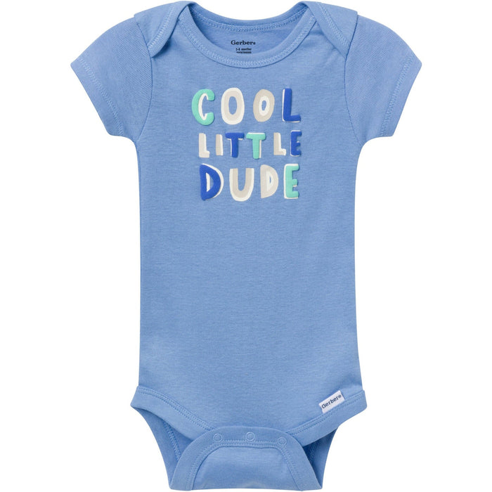 Gerber 2-Pack Baby Boys Cool Dude Short Sleeve Onesies® Bodysuits, 12 Months (625296 B01 NB5 12M) - Preggy Plus
