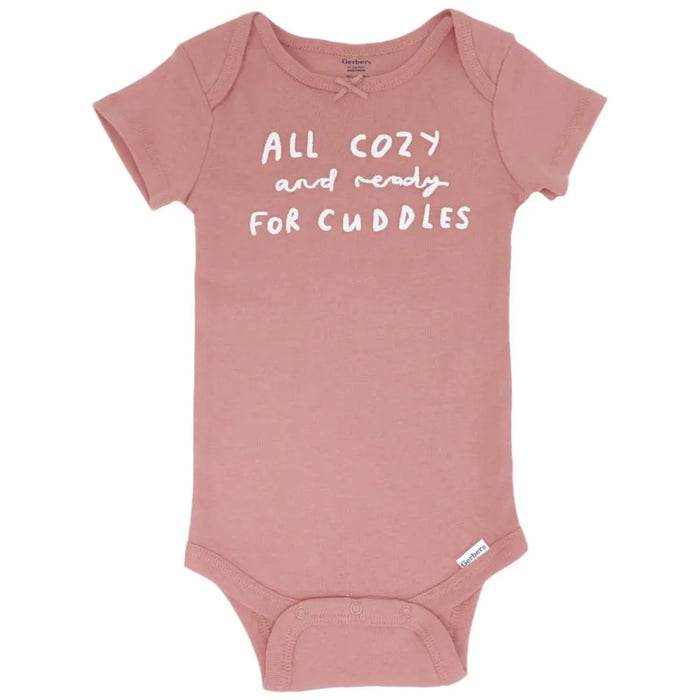 Gerber 2-Pack Baby Girls Cozy Cuddles Sleeve Onesies® Bodysuits, 3-6 Months (625296 G01 NB5 3-6M)