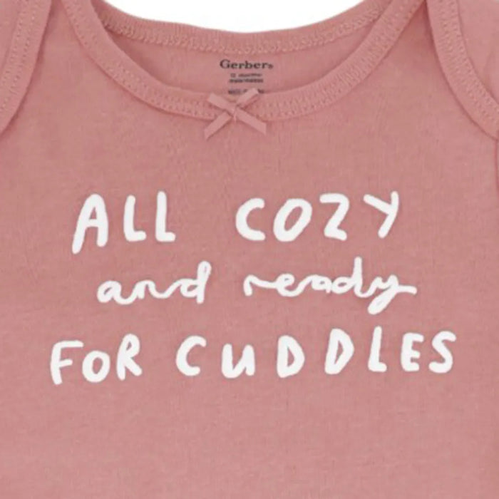 Gerber 2-Pack Baby Girls Cozy Cuddles Sleeve Onesies® Bodysuits, 3-6 Months (625296 G01 NB5 3-6M)