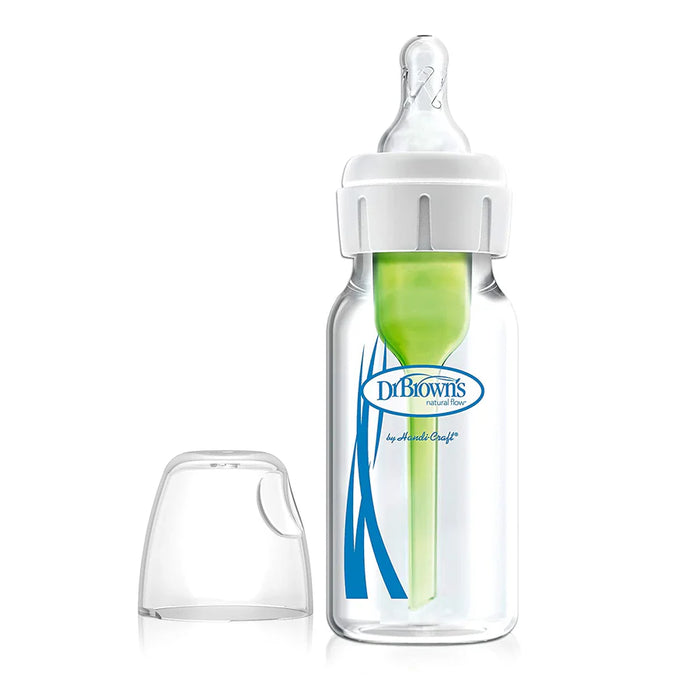 Dr. Brown's Natural Flow GLASS Narrow Options+ Anti-Colic Bottle, 4oz, 1 Count